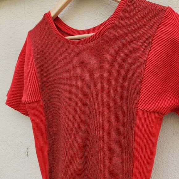 Maison Margiela MM6 Short Sleeve Waffle Knit Thermal Colorblock Top - Picture 5 of 10